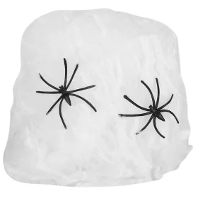   Mesterséges fehér pókháló pókokkal halloween dekoráció nyújtható