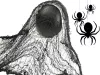 Mesterséges nagy fekete pókháló halloween dekoráció 2 db