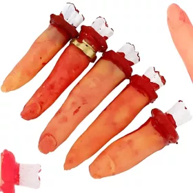   Hamis levágott ujjak halloween dekoráció 5 gumiból varrott ujjak