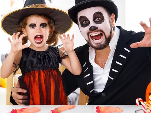 Hamis levágott ujjak halloween dekoráció 5 gumiból varrott ujjak