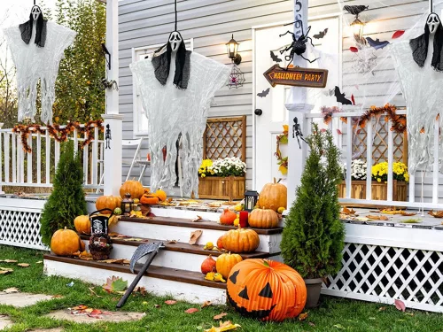 Halloween dekoráció lógó dekoráció szellem maszk sikoly csontváz fantom 90 cm