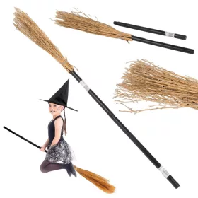   Boszorkány seprű boszorkányok boszorkányok baba yaga fekete 90cm halloweenre és karácsonyra xxl
