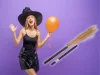 Boszorkány seprű boszorkányok boszorkányok baba yaga fekete 90cm halloweenre és karácsonyra xxl