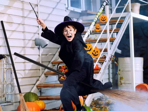 Boszorkány seprű boszorkányok boszorkányok baba yaga fekete 90cm halloweenre és karácsonyra xxl