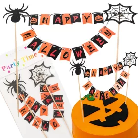   Halloween dekoráció egy torta cupcake picker topper füzér füzér papír
