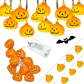   Töklámpák 10 ledes lógó halloween 200cm világító dekoráció tök dekoráció