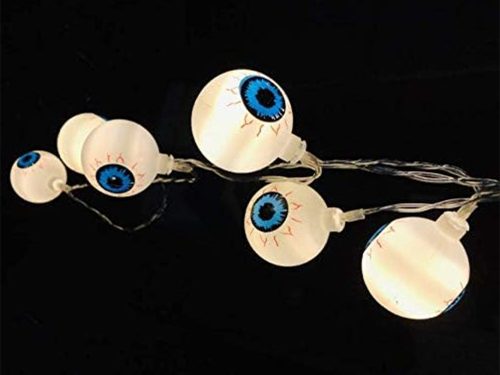 Fények 10 led lógó szemek halloween 200cm világító dekoráció szem dekoráció