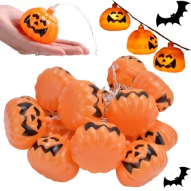   Fények 10 ledes lógó tök halloween 200cm világító dekoráció tök dekoráció