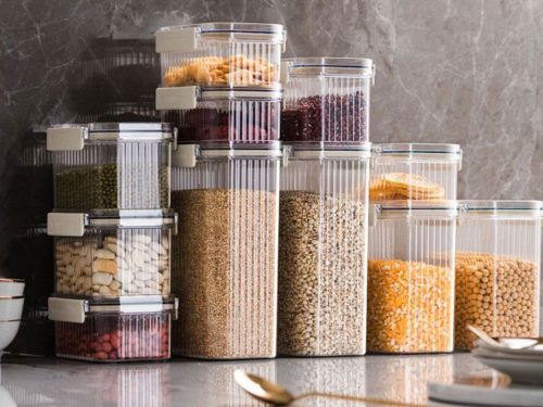 Tésztatároló edények, 5 db-os zárható edénykészlet