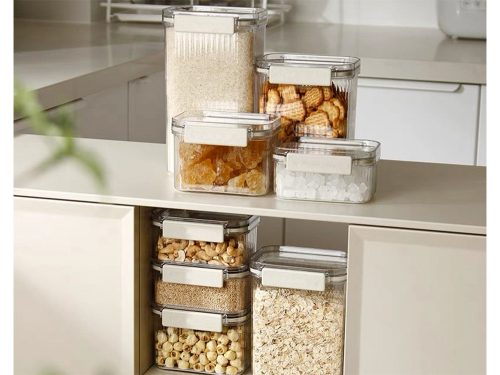 Tésztatároló edények, 5 db-os zárható edénykészlet