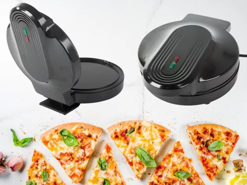 Elektromos pizzasütő, 1000 W-os tapadásmentes bevonattal, gyors sütéssel