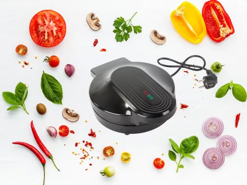 Elektromos pizzasütő, 1000 W-os tapadásmentes bevonattal, gyors sütéssel