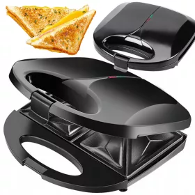 Melegszendvicssütő  750w szendvics pirítós dupla fekete