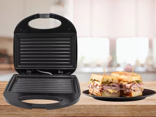 panini tortillasütő szendvicsekhez, tapadásmentes, 750 W-os
