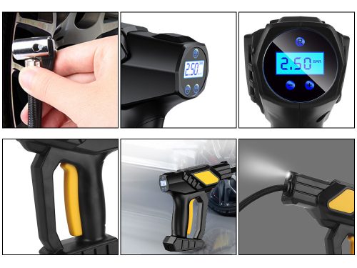 Autós kompresszor gumiabroncs pumpa vezeték nélküli hordozható