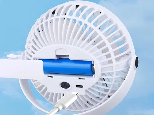 Asztali ventilátor álló csíptethető ventilátor világítással 3 újratölthető üzemmóddal