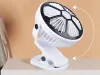 Asztali ventilátor álló csíptethető ventilátor világítással 3 újratölthető üzemmóddal