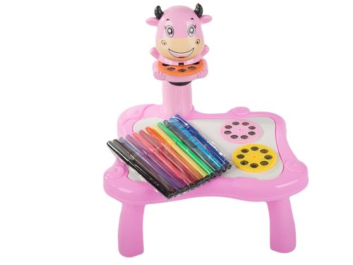 Írásvetítő rajzasztal táblák filctollak gyerekeknek rózsaszín