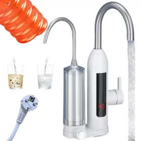   Încălzitor de apă instantaneu 3000w cu robinet cu filtru, baterie de bucătărie LCD