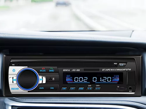 Autórádió bluetooth usb aux sd 1-din mikrofon + pilot 4 x 60w