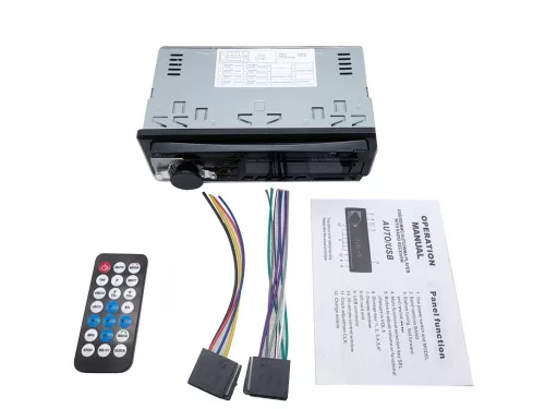 Autórádió bluetooth usb aux sd 1-din mikrofon + pilot 4 x 60w