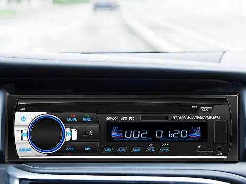 Autórádió bluetooth usb aux sd 1-din mikrofon + pilot 4 x 60w