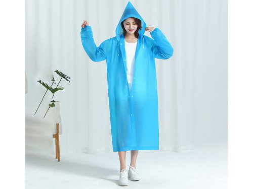 zsebes köpeny kapucnis esőkabát kék