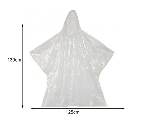 Nagy méretű zsebes esőkabát fehér