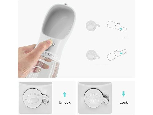 Hordozható kutyasétáltató itatótál 380ml. Fehér