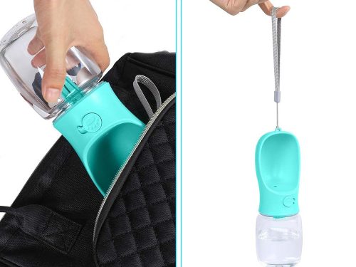 Hordozható kutyasétáltató itatótál 380ml. Kék