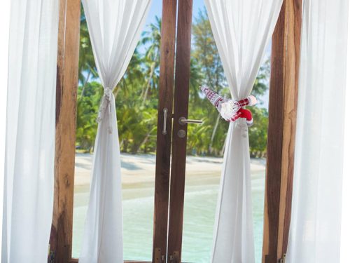 Mikulás, törpe, gnóm, karácsony, tépőzáras függöny