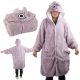Meleg túlméretezett takaró melegítő pulóver xl vastag 2in1 szőrme kapucnis lila