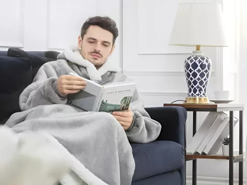 meleg pulóver takaró nagy oversize vastag puha kapucnis köpeny hosszú xxl szürke
