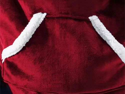 meleg pulóver oversize takaró xxl 2in1 vastag szőrme puha kapucnis köpeny piros