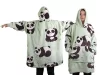 Meleg panda melegítő pulóver oversize takaró xxl 2in1 vastag szőrme puha kapucnival