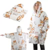 Meleg kutyamintás melegítő pulóver oversize takaró xxl 2in1 vastag szőrme puha kapucnival