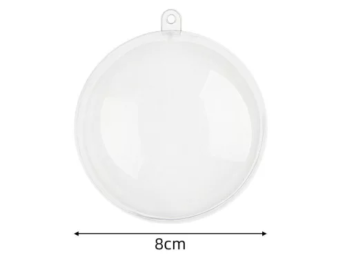 Karácsonyi dekor Akril átlátszó gömb 8cm karcmentes műanyag, 12 db