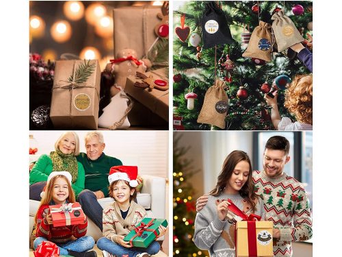 Színes karácsonyi dekoratív matricák egy tekercs 500 boldog karácsonyi darabot