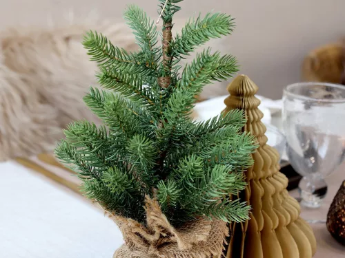 Műkarácsonyfa, kicsi, 50 cm, dekoratív, dekoratív fa íróasztalhoz és asztalhoz