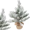 Műkarácsonyfa hóval, kicsi, 45 cm, dekoratív íróasztalhoz, asztalhoz, vastag hóval