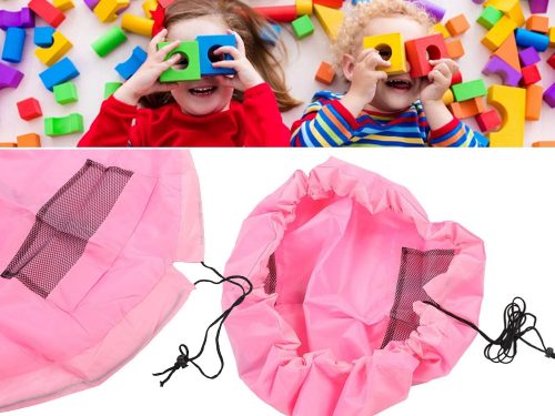 Játszószőnyeg játéktáska játékgyűjtő padlószervező táska rózsaszín