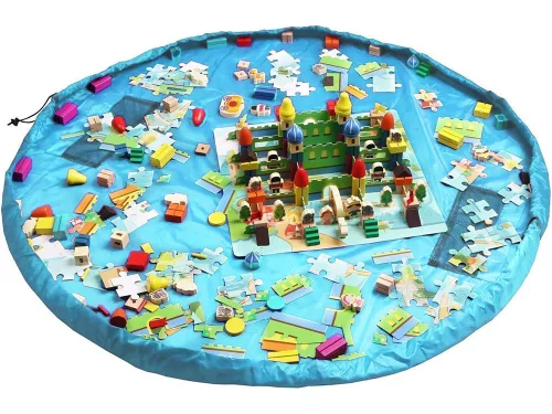 Geantă de jucării Playmat, organizator de podea pentru depozitarea jucăriilor, albastru