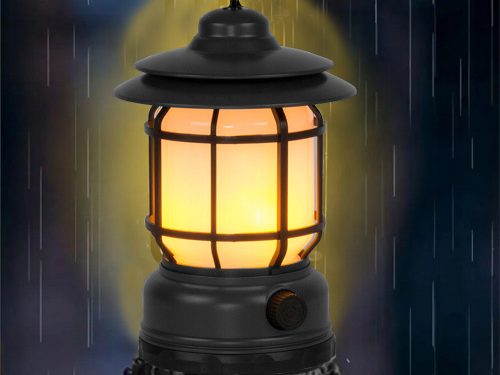 kemping lámpa újratölthető led usb turista horog zseblámpa, fekete