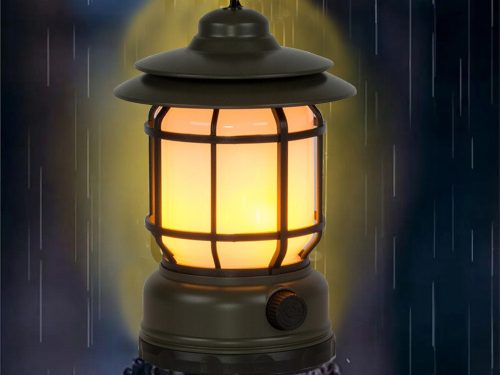 kemping lámpa újratölthető led usb turista horog zseblámpa, zöld