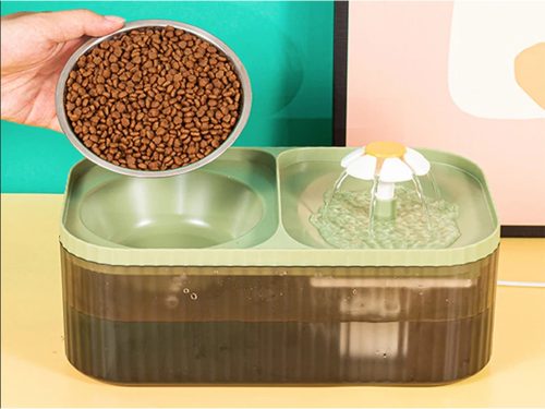 Automata macskaitató kutya itató, zöld