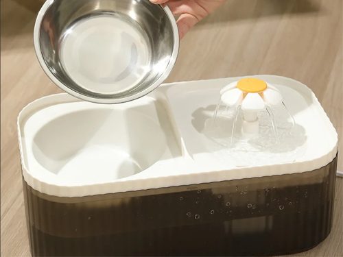 Automata macskaitató kutya itató, fehér