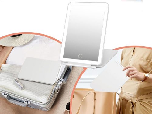 Led megvilágított smink tükör összecsukható utazótükör fehér