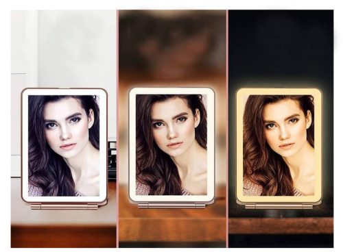 Led megvilágított smink tükör összecsukható utazótükör fehér