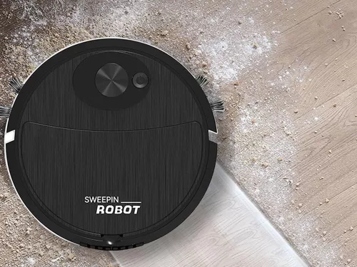 Tisztító robot elektromos porszívó akkus kefe fekete