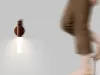 Led lámpa meleg fali lámpa mozgásérzékelővel falra szerelhető mágnessel sötétbarna